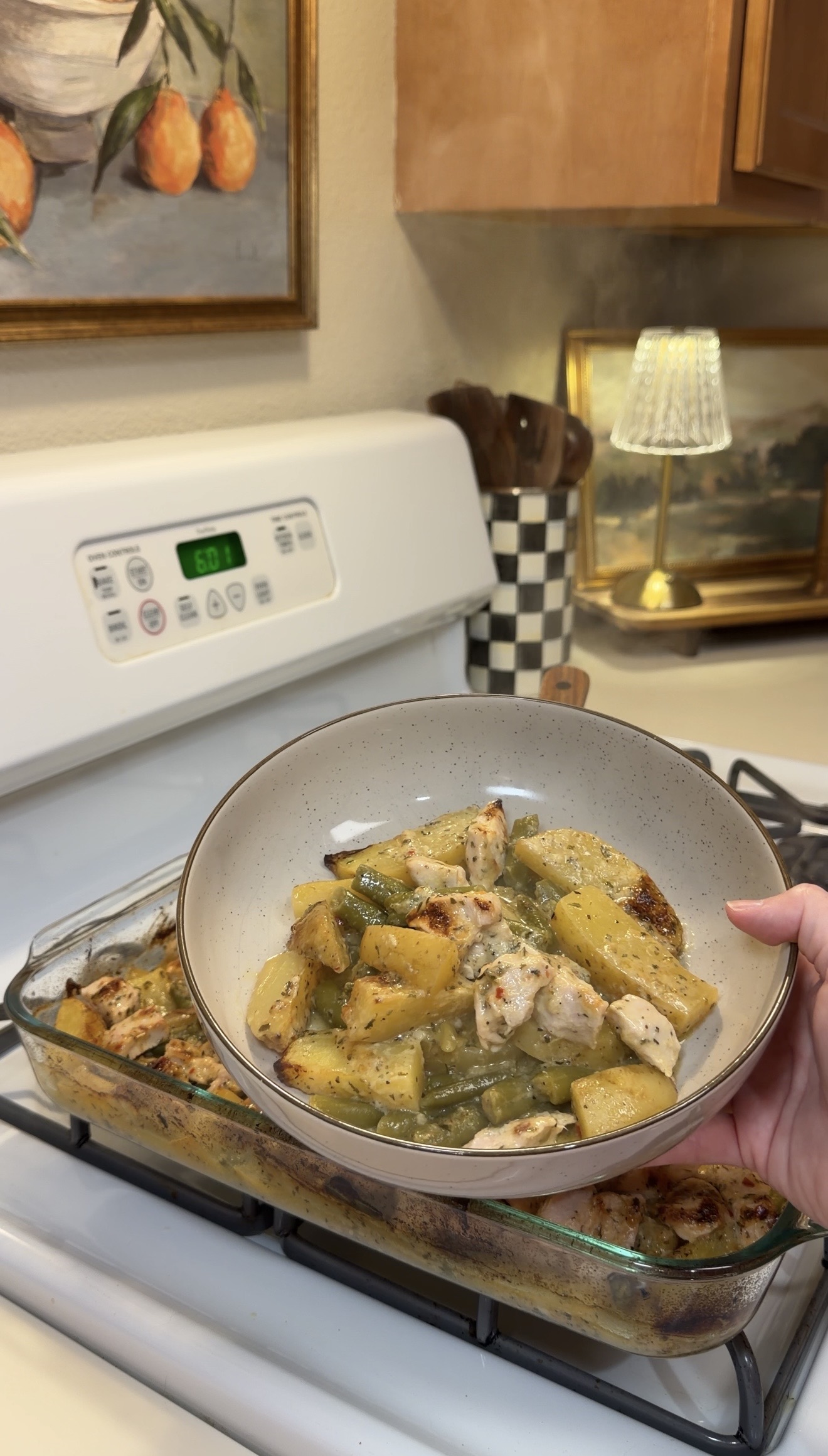 One Pan Garlic Parmesan Chicken, Potatoes & Green Beans