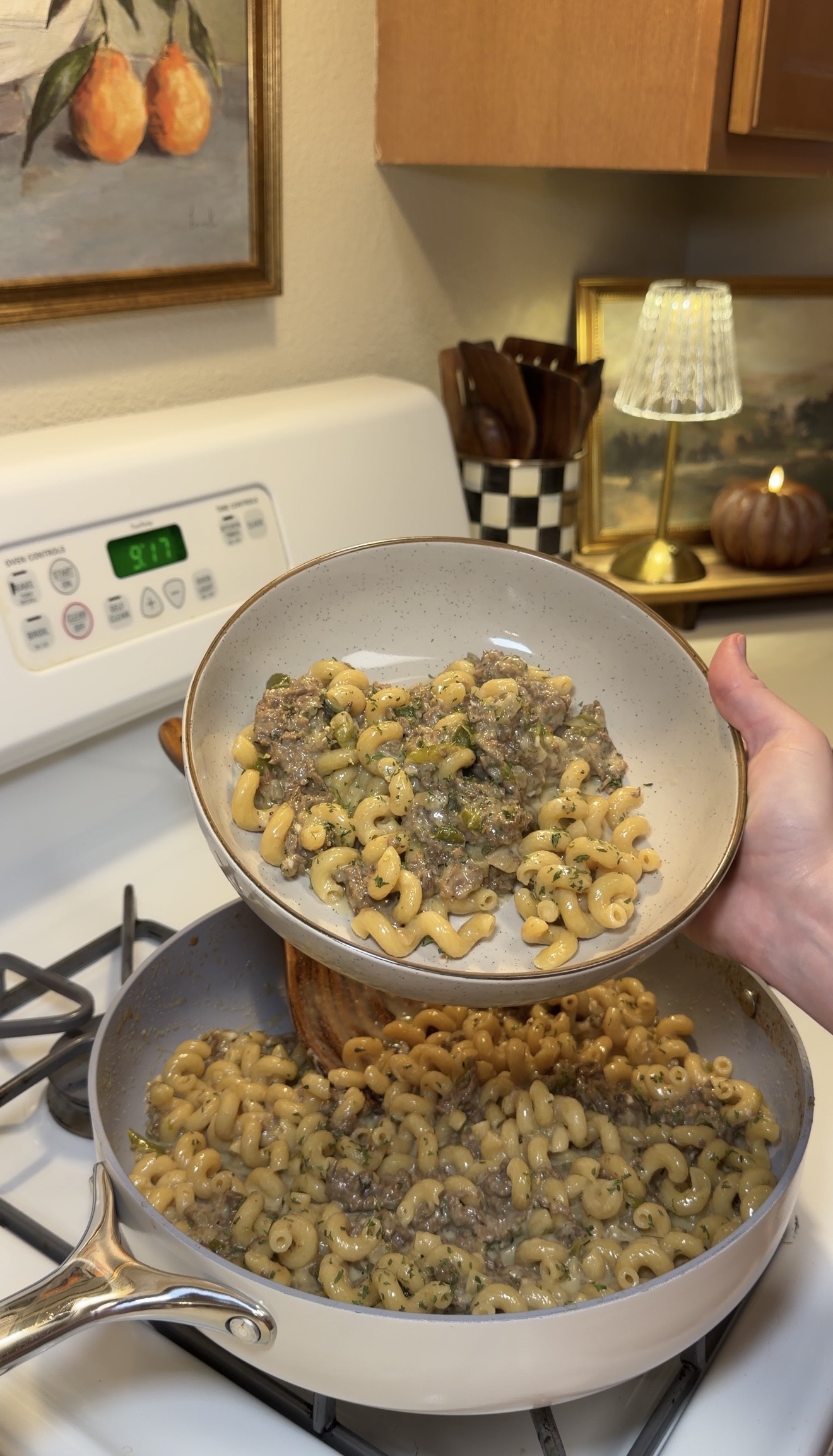 One Pot Philly Cheesesteak Pasta